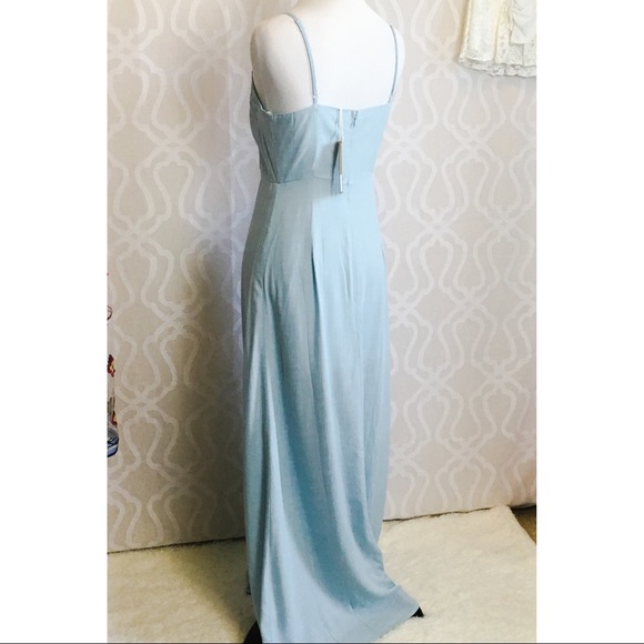 Dusty Blue Sleeveless Slit Maxi Dress - Picture 8 of 8